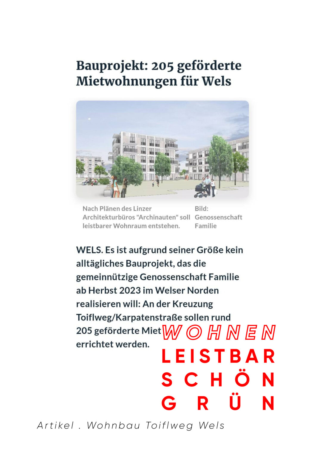 Artikel OOE Nachrichten Toiflweg Wels